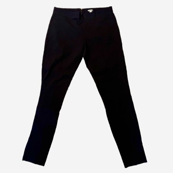 Vintage J.Crew Women’s Pixie Pant Black 8R Zip Back Ponte Skinny Ankle Pants - Picture 1 of 7